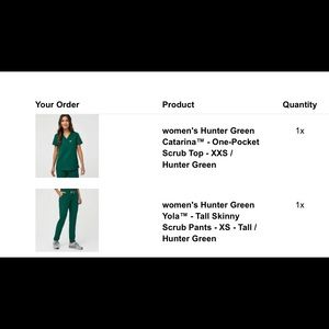 Figs hunter green scrub set